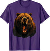 Forest Animal Art Bear Portrait Art Work Wildlife Animal Lovers Forest Motif T-Shirt - Purple