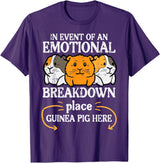 Guinea Pig Shirts For Men Women Kids Gift Emotional Breakdown Place Guinea Pig Cavy Pet Women Men Kids T-Shirt - Purple