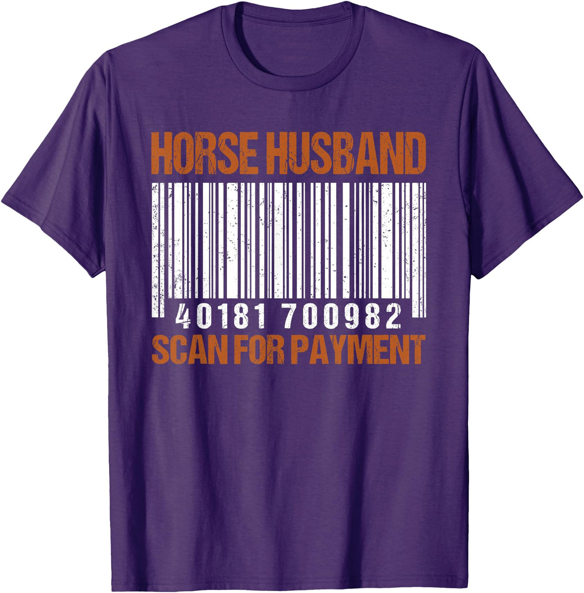 Horse husband scan for payment shirt T-Shirt - Purple