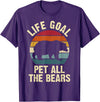 Funny and Cute Bear Lover Gifts Bear Lover Life Goal To Pet All The Bears Cute Vintage Pet T-Shirt - Purple
