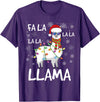 Funny Christmas Llama Shirts Fa La La Llama Shirt Men Women Funny Llama Christmas T-Shirt - Purple