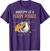 Guinea Pig Pet Owner Anatomy of A Furry Potato Funny Guinea Pig Lover T-Shirt - Purple