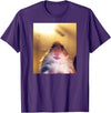 Staring Hamster Meme Front Camera T-Shirt - Purple