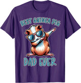 Funny Guinea Pig Daddy Cute Guinea Pig Designs Guinea Pig Dad Funny Guinea Pig T-Shirt - Purple
