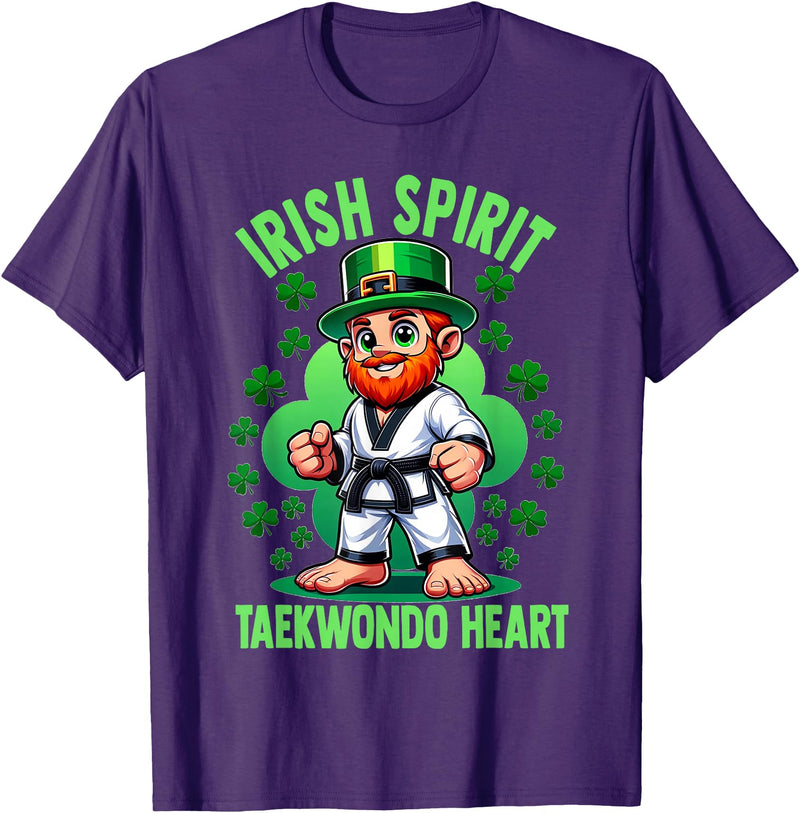 Buffalo Taekwondo Karate and Martial Arts Tees St Patricks Day Martial Arts Irish Spirit Taekwondo Heart T-Shirt - Purple