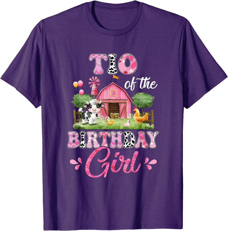 Cow First Birthday Girl Family Tio Of The Birthday Girl 1st Birthday Cow Farm Family T-Shirt - Purple