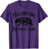 Yellowstone National Park Wyoming USA Outdoor Yellowstone National Park Bear Nature Hike Outdoors Vintage T-Shirt - Purple