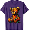 Colorful Teddy Art Cool Teddy Tattered Teddy Bear tshirt Cute Teddy Bear T-Shirt - Purple