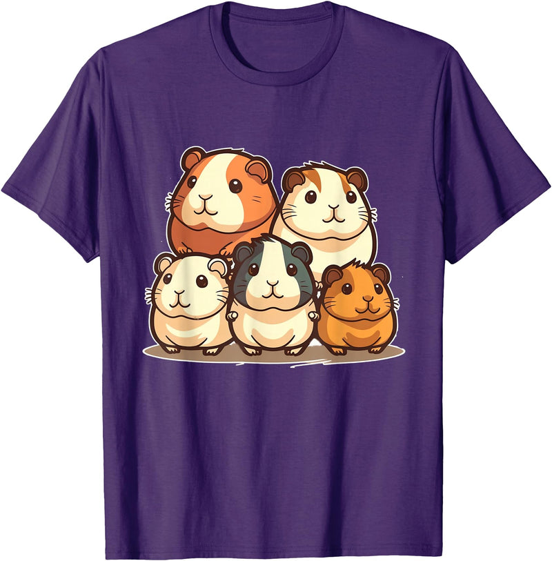 Best & Fun Guinea PIg Designs Cute, Kawaii Guinea Pig Family T-Shirt - Purple