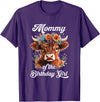 Mommy Highland Cow Birthday Girl Mommy Of The Birthday Girl Highland Cow Farm Family T-Shirt - Purple