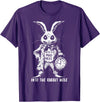 The Creepy White Rabbit in Wonderland Horror Fantasy Art T-Shirt in Purple