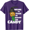 Swinger Upside Down Pineapple Apparel Halloween Trade Husband for Candy Swinger Women Wife T-Shirt - Purple