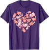Pig Heart Lover Gift Co. Pig For Women Girls Kids Heart Shape Poses Cute Pig T-Shirt - Purple