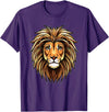 ROSS BOSS Majestic Lion Mane Detailed Art - Lions Are My Favorite T-Shirt - Purple