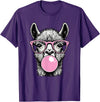 Llama Lovers Funny Animal Tee for Men Women & Kids Cute Llama Shirt for Women Funny Llama Lovers T-Shirt - Purple