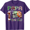 One Year Old Football Birthday Boy Matching Papa of The 1 Year Old Football Lover 1st Birthday Boy T-Shirt - Purple