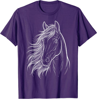Elegant Horse Silhouette tee for Horse Lovers Cute & Elegant Horse Silhouette Art for Horse Lovers T-Shirt - Purple