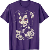 Creepy Bunny Rabbit Japanese Kawaii Manga Horror Goth T-Shirt in Purple