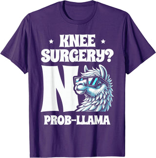 Llama Alpaca Lover Gifts Knee Surgery No Prob-llama Llamas Animal Lover T-Shirt - Purple