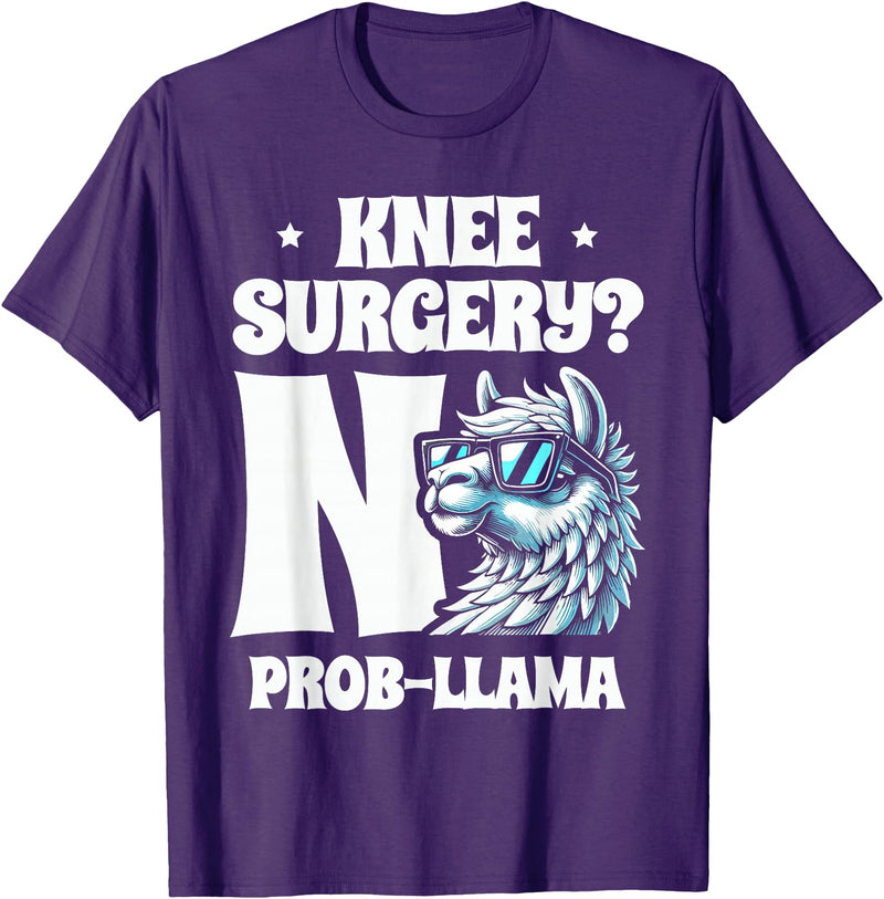 Llama Alpaca Lover Gifts Knee Surgery No Prob-llama Llamas Animal Lover T-Shirt - Purple