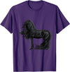 Pferdeliebhaber Geschenke Kunst Kollektion von Horse Painting Equestrian Friese Horse Rider Birthday T-Shirt - Purple