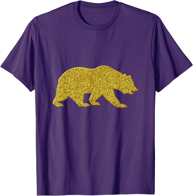 SunFrot Bear Vintage Golden Retro Animal Symbol T-Shirt - Purple