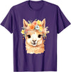 Alpaca and llama with flowers Designs Alpaca with Flowers, Cute Alpaca and Llama T-Shirt - Purple