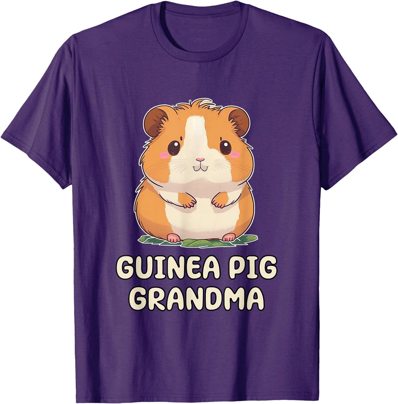 Best & Fun Guinea PIg Designs Funny, Cute Guinea Pig Grandma Grandmother Nana T-Shirt - Purple
