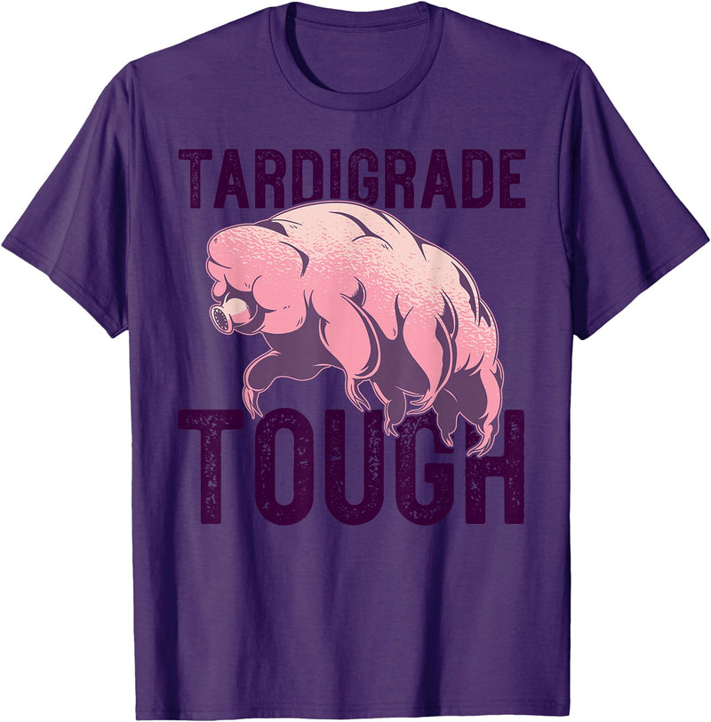 TARDIGRADE TOUGH Water Bear Don't Care Funny Memes TARDIGRADE TOUGH Pink Water Bears are Strong Funny Meme T-Shirt - Purple