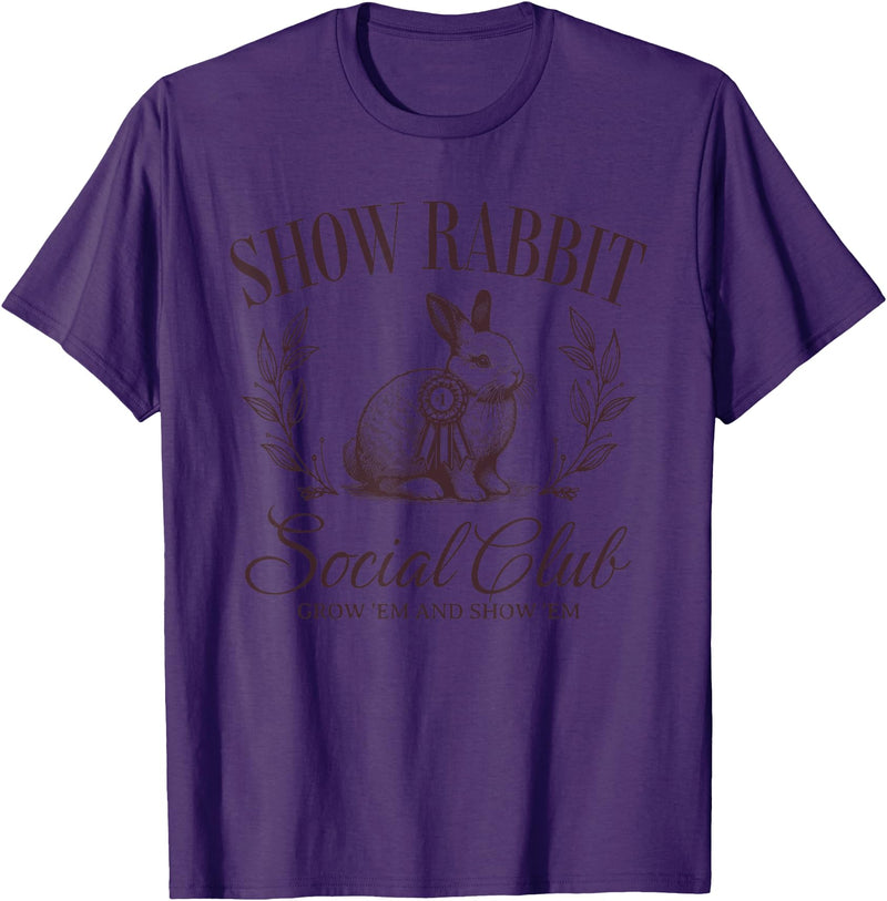 Show Rabbit Social Club Show Barn Mom Stock Show Agriculture T-Shirt in Purple