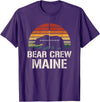 Funny Bear Hunting Clothing Bear Hunter Vintage Sunset Bear Hunting Group Maine T-Shirt - Purple
