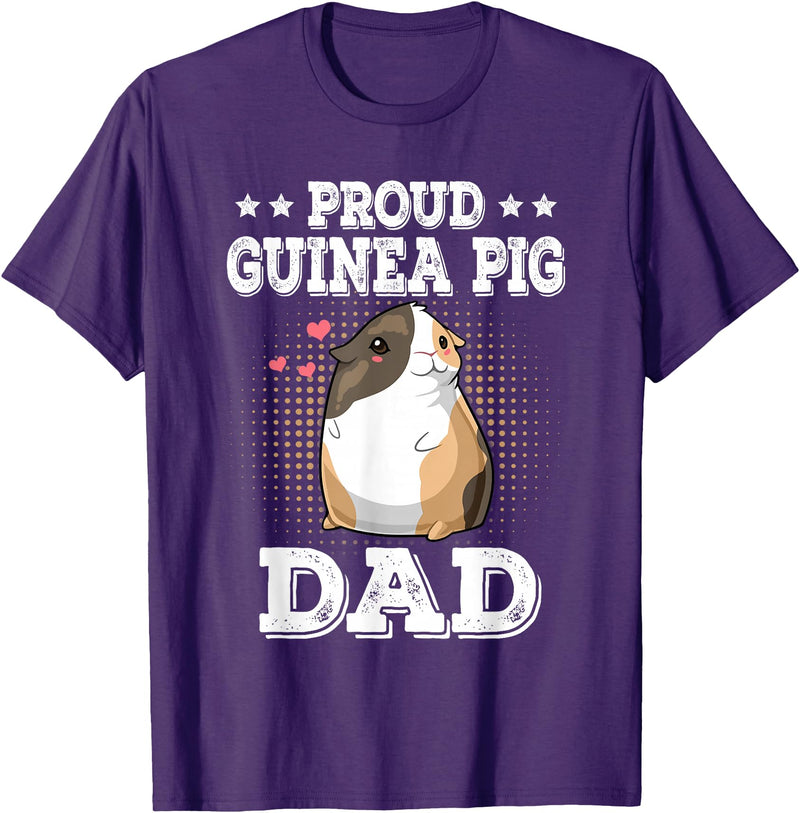 Guinea Pig Lover Apparel Women Girl T-Shirt Gifts Proud Guinea Pig Dad Funny Guinea Pig Fathers Day Gift T-Shirt - Purple
