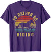 I would rather be riding horses I'd rather be riding funny horse theme lover horses cute T-Shirt - Purple
