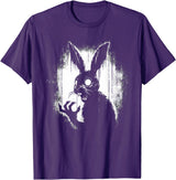 Scary Goth Rabbit, Horror Rabbit, Weirdcore Rabbit T-Shirt in Purple