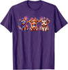 July 4th Highland Cow Farm Lovers American Costume Highland Cow Cattle Animal Lover Patriotic 4th of July T-Shirt - Purple