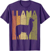 Alpaca Llama Vintage Llama Farming Designs. Llama Vintage Alpaca Llama Lover Retro Alpaca Farmer T-Shirt - Purple