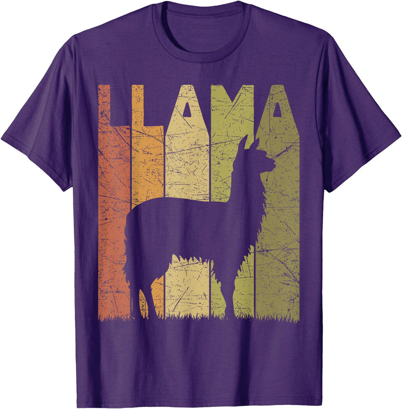 Alpaca Llama Vintage Llama Farming Designs. Llama Vintage Alpaca Llama Lover Retro Alpaca Farmer T-Shirt - Purple