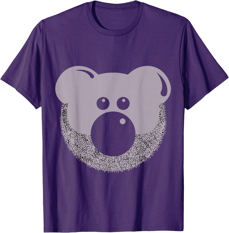 Cub & Bear Beard Hair Shirts Mens Cub & Bear Bears Hairy Beard Face Shirt So Trendy and Cute T-Shirt - Purple