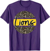 Lions School Spirit Leopard Print Yellow T-Shirt - Purple
