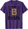 School & Teacher Apparel Teeready - Back To School Bears School Sports Fan Team Spirit Vintage T-Shirt - Purple