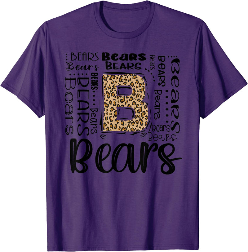 School & Teacher Apparel Teeready - Back To School Bears School Sports Fan Team Spirit Vintage T-Shirt - Purple