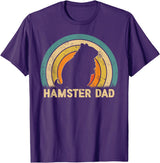 Hamster Dad Father's Day Vintage Style Hamster Dad Daddy T-Shirt - Purple