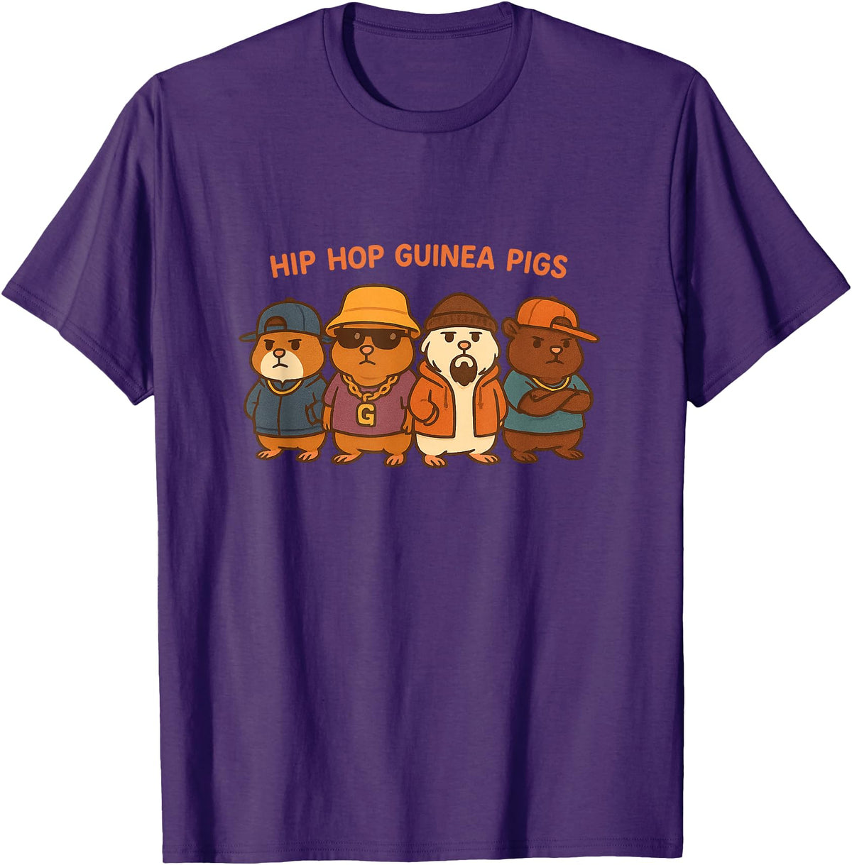 Cute Guinea Pig Gifts and Designs Hip Hop Guinea Pigs T-Shirt - Purple