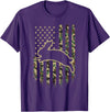 American Flag Camo Camouflage Bunny Rabbit Easter Patriotic T-Shirt in Purple