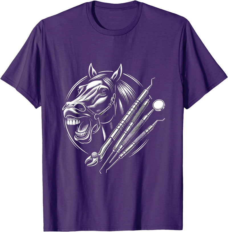 Equine Dentistry Equine Veterinarian Apparel Equine Dentistry Horse Lover Designs T-Shirt - Purple