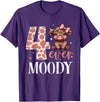 Highland Cow Print 4 Year Old Girl Birthday Gifts 4 Ever Moody Scottish Highland Cow 4th Birthday Girl T-Shirt - Purple