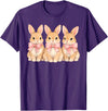 Retro Bunny Coquette Bow Rabbit Easter Women Teen Girls T-Shirt in Purple