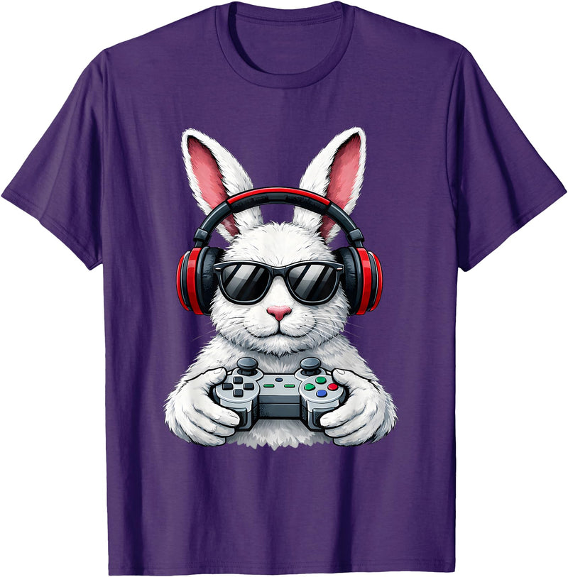 Funny Gaming Game Rabbit Easter Men Boy Toddler Kid T-Shirt in Purple