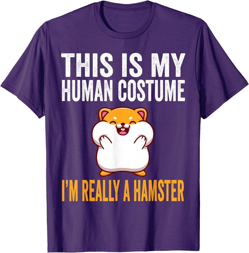 This is My Human Costume I'm Really A Hamster Halloween Kids T-Shirt - Purple