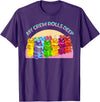 Cute Gummy World Funny Gummy Candy Bear Lover My Crew Rolls Deep Colorful T-Shirt - Purple